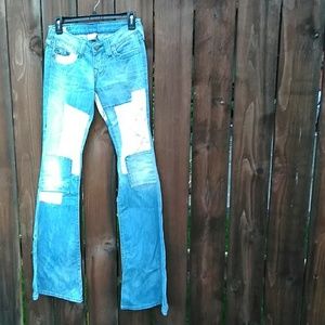 True religion patchwork bell bottoms